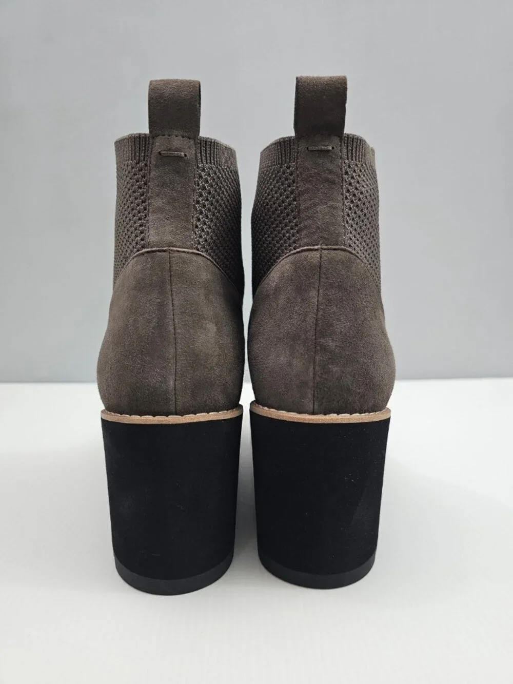 Eileen Fisher Quill Wedge Ankle Boot Womens 11 Rye Brown Knit Platform Fall NEW